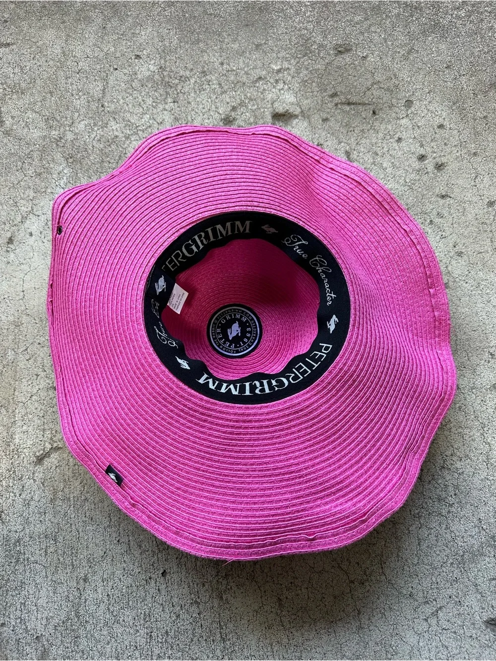 Peter Grimm Hot Pink Woven Straw Sun Hat with Black Sweatband